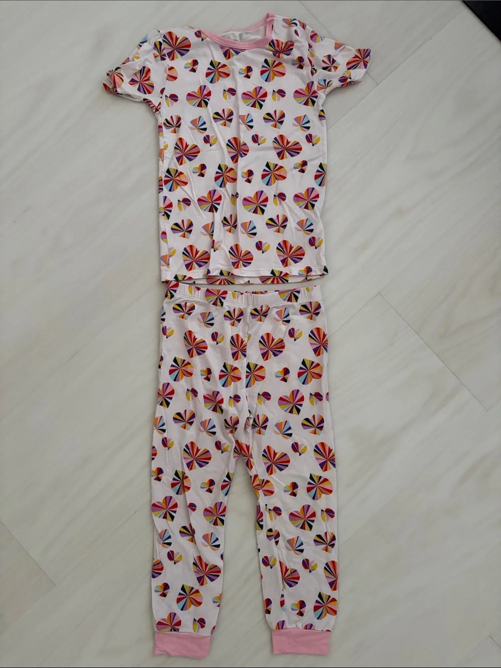 Magnetic Me Pink Short Sleeve Groove in Heart Modal Pajamas, 3T